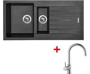 Set Sinks PERFECTO 1000.1 Metalblack+VITALIA