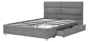 Čalúnená manželská posteľ Merida II 160x200 s úložným priestorom - sivá