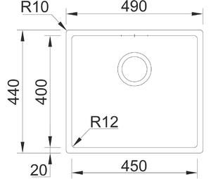 Nerezový drez Sinks BOX 490 RO 1,0mm