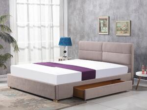 Čalúnená manželská posteľ Merida II 160x200 s úložným priestorom - béžová