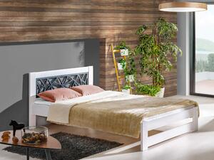 Biela manželská drevená posteľ KOSMA Rozmer: 140x200