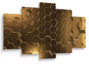 Obraz - Zlaté hexagóny (150x105 cm)