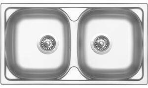 Set Sinks OKIO 780 DUO V leštený + batéria Sinks batéria CASPIRA