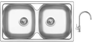 Set Sinks OKIO 780 DUO V leštený + batéria Sinks VITALIA chróm