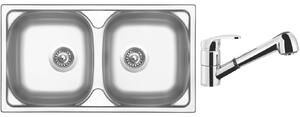 Set Sinks OKIO 780 DUO V leštěný + batéria Sinks LEGENDA S Chrom