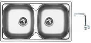Set Sinks OKIO 780 DUO V leštený + batéria Sinks MIX 3 chróm