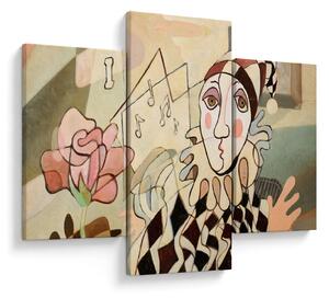 Obraz - Kubizmus - harlequin and rose (90x60 cm)