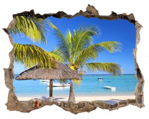 Nálepka fototapeta 3D výhled Beach mauritius nd-k-89713117