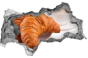 Nálepka 3D diera na stenu Croissanty a káva nd-b-71215750