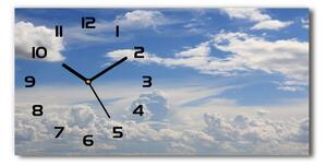 Vodorovné Sklenené hodiny na stenu Mraky na nebi