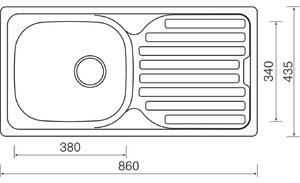 Nerezový drez Sinks CLASSIC 860 V 0,5mm matný