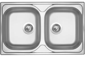 Nerezový drez Sinks CLASSIC 800 DUO V 0,6mm matný