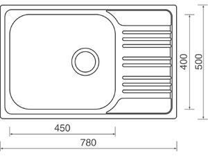 Nerezový drez Sinks STAR 780 XXL V 0,7mm matný