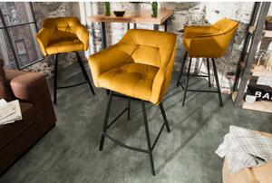 Barová stolička 40308 Loft Zamat Žltá-Komfort-nábytok