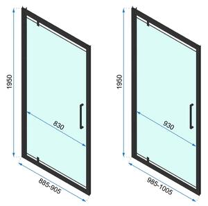 Rea Rapid Swing, rohový sprchovací kút 90(dvere) x 100(stena) x 195 cm, 6mm číre sklo, chrómový profil, KPL-K3606