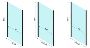 Rea Rapid Slide, 3-stenový sprchovací kút 100 (dvere) x 80 (stena) x 80 (stena) x 195 cm, 6mm číre sklo, zlatý lesklý profil, KPL-09416