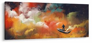 Obraz - Muž plaviace vesmírom (120x50 cm)
