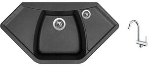 Set Sinks NAIKY 980 Metalblack + batéria Sinks MIX WINDOW W chróm