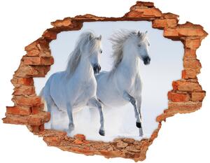 Diera 3D fototapeta na stenu Dva kone v snehu nd-c-46568530