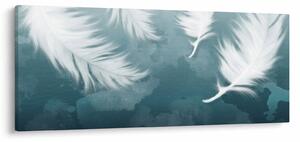 Obraz - Biela pierka (120x50 cm)