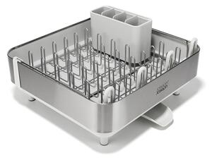 Nastaviteľný plastový odkvapkávač v striebornej farbe 35,5x38 cm Extend Steel Plus – Joseph Joseph