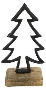 Vianočná dekorácia CHRISTMAS TREE z mangového dreva 17cm, čierna