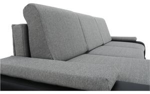 Rohová sedačka s rozkladom a úložným priestorom Late L - čierna / sivá