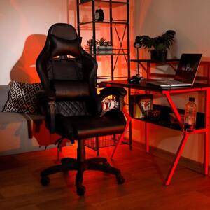 Kancelárske/herné kreslo s RGB LED podsvietením, čierne (k279983)
