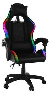 Kancelárske/herné kreslo s RGB LED podsvietením, čierne (k279983)