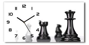 Vodorovné Sklenené hodiny na stenu Šachové figúry