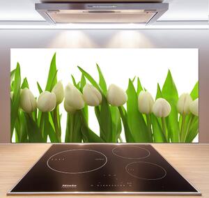 Panel do kuchyne Biele tulipány pl-pksh-120x60-f-40774671