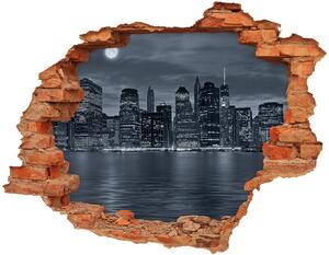 Diera 3D v stene nálepka New york v noci nd-c-81226490