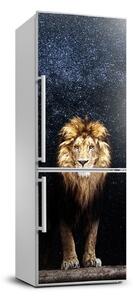 Foto nálepka na chladničku Lev na pozadí hviezd