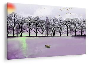 Obraz - Pramice na jazere (90x60 cm)