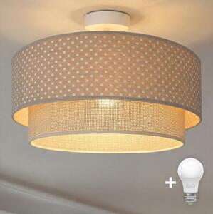 Brilagi-LED Prisadený luster BOHO BOBO 1xE27/60W/230V priemer 40 cm bodky béžová/krémová
