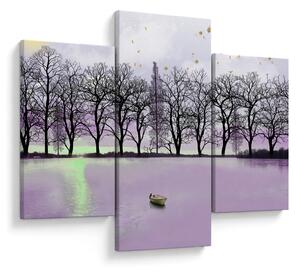 Obraz - Pramice na jazere (90x60 cm)