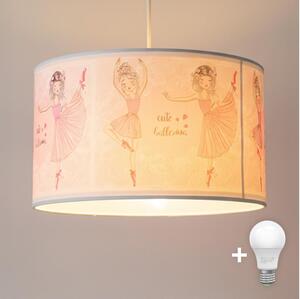 Brilagi - LED detský luster na lankách BOBO 1xE27/60W/230V pr. 35 cm ružová/baletky