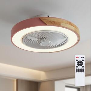 Brilagi - LED stmievateľné svietidlo s ventilátorom LED/38W/230V 50 cm ružová/dub + diaľkové ovládanie