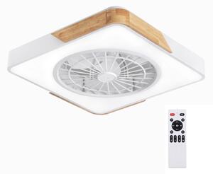 Brilagi - stmievateľné LED svietidlo s ventilátorom LED/38W/230V 50 cm biela/dub + diaľkové ovládanie