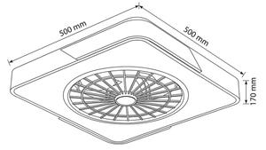 Brilagi - stmievateľné LED svietidlo s ventilátorom LED/38W/230V 50 cm biela/dub + diaľkové ovládanie