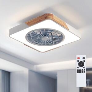 Brilagi - stmievateľné LED svietidlo s ventilátorom LED/38W/230V 50 cm biela/dub + diaľkové ovládanie