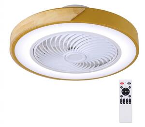 Brilagi - LED stmievateľné svietidlo s ventilátorom LED/38W/230V 50 cm zlatá/dub + diaľkové ovládanie