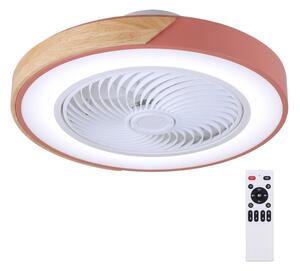 Brilagi - LED stmievateľné svietidlo s ventilátorom LED/38W/230V 50 cm ružová/dub + diaľkové ovládanie
