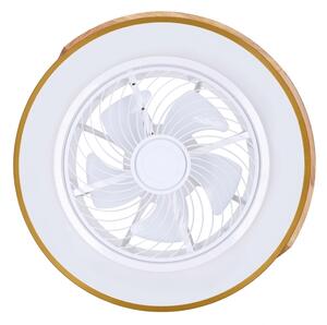 Brilagi - LED stmievateľné svietidlo s ventilátorom LED/38W/230V 50 cm zlatá/dub + diaľkové ovládanie