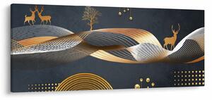 Obraz - Grafika s jeleňom (120x50 cm)