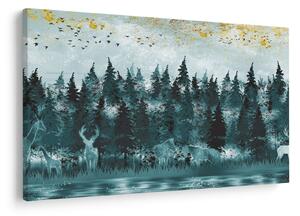Obraz - Zvieratá v lese (90x60 cm)