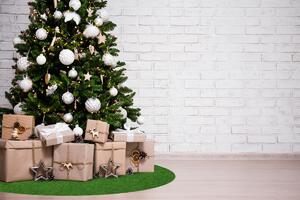 Mujkoberec Original Vianočný kruhový koberec pod stromček Sporting – na von aj na doma - 100x100 (priemer) kruh cm