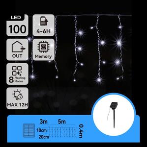 Aigostar - LED solárny reťazec 100xLED/8 funkcií 8x0,4m IP65 studená biela