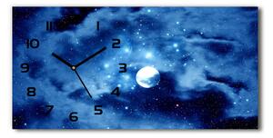 Vodorovné Sklenené hodiny na stenu Mesiac v splne