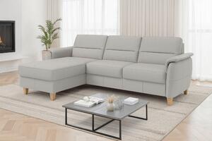 ROHOVÁ SEDAČKA, koža, svetlosivá Sit & More - Sedačky, Online Only